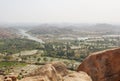 View of Tungabhadra river from top monkey temple, Hampi, India Royalty Free Stock Photo