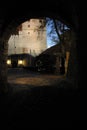 View from tunnel at night Royalty Free Stock Photo