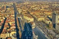 View of Turin from the top of the thirty-fifth floor of the Intesa Sanpaolo bank