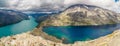 View lake gjende from the famous Besseggen hiking trail, Norway