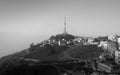 Black and white photo of TV tower of Kurseong Town