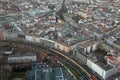 View from TV Tower at the train and Berlin-Mitte Royalty Free Stock Photo