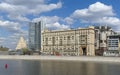 View of the twelve-storey house of Stalinist architecture, Moscow, cityscape Royalty Free Stock Photo