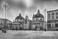 View of the twin churches, Piazza del Popolo, Rome, Italy Royalty Free Stock Photo