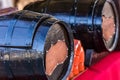 View of two barrels of wine in the traditional market Royalty Free Stock Photo