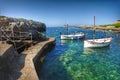 View of two boats in Menorca Spain Royalty Free Stock Photo