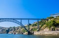 two bridges connecting Porto and Vila Nova de Gaia: railway bridges Maria Pia old and Ponte do Infante Dom Henrique