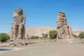 View of the two Colossi of Memnon Royalty Free Stock Photo