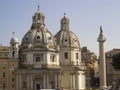 View of the two domes of the Church of Santa Maria. Rome,Italy.