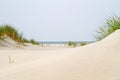 View between two dunes on the sea Royalty Free Stock Photo