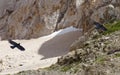 View of two flying choughs Royalty Free Stock Photo