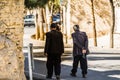 Two man walking on street in Iran Royalty Free Stock Photo