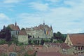 The monastery church also called the cloister church and the town hall of Sighisoara in Romania. Royalty Free Stock Photo