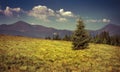 View of two mountains peak in the Carpathian mountain Royalty Free Stock Photo