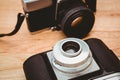 View of two old cameras Royalty Free Stock Photo