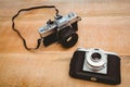 View of two old cameras Royalty Free Stock Photo