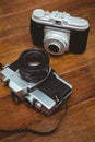 View of two old cameras Royalty Free Stock Photo