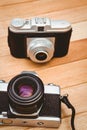View of two old cameras Royalty Free Stock Photo