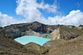 View of the two of the three tri-colored lakes on the peak of Ganung Kelimutu National Park in Flores, Indonesia Royalty Free Stock Photo