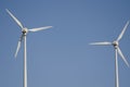 View of two wind turbines. Royalty Free Stock Photo