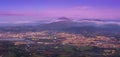 View from Txingudi bay and Bidasoa river between Irun, Hondarribia and Hendaia at the Basque Country