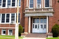 View of typical American school building exterior