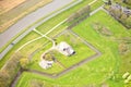 View at typical Dutch farm from above Royalty Free Stock Photo