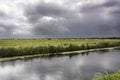 View on a typical Dutch landscape in het Groene Hart, the country in the Randstad of the Netherlands.