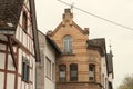 View of typical german half-timbered houses