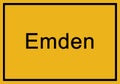 Typical german yellow city sign Emden