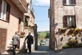 view typical Mediterranean town through silhouette arch Royalty Free Stock Photo