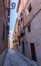 View of Typical Narrow Streets in Toledo Spain Royalty Free Stock Photo