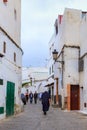 TETOUAN, MOROCCO - MAY 24, 2017: View of the typical old residential streets of Tetouan Northern Morocco in historical center of