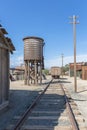 View of a typical old west railways scenario, on the Oasys - Mini Hollywood, Spanish Western-styled theme park, Western scenario, Royalty Free Stock Photo