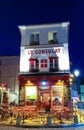 The View of typical paris cafe Consulat in Paris, Montmartre area , France. Royalty Free Stock Photo