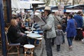 View of typical paris cafe on May 1, 2013 in Pari