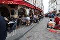 View of typical paris cafe on May 1, 2013 in Pari