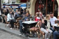 View of typical paris cafe on May 1, 2013 in Pari