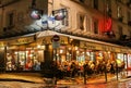 The View of typical paris cafe Nazir in Paris, Montmartre area , France. Royalty Free Stock Photo