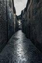 Typical streets in a town in the province of Huesca in Spain Royalty Free Stock Photo