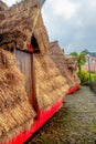 view of typical traditional house in Santana backside, Madeira, Portugal, Atlantic ocean