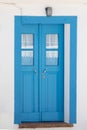 Beautiful blue wooden door Royalty Free Stock Photo
