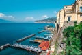 View of the Tyrrhenian sea coast in Sorrento, Italy Royalty Free Stock Photo