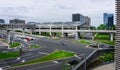 View of Tysons Corner Metro Station and roads underneath in Washington DC, USA Royalty Free Stock Photo