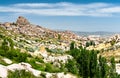 View of Uchisar from Pigeon Valley in Cappadocia, Turkey Royalty Free Stock Photo