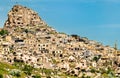 View of Uchisar from Pigeon Valley in Cappadocia, Turkey Royalty Free Stock Photo