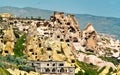 View of Uchisar from Pigeon Valley in Cappadocia, Turkey Royalty Free Stock Photo