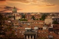 View of Udine in Italy. Summer evening with nice sunset Royalty Free Stock Photo