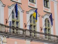 Estonian and Ukrainian Flags in Tallinn