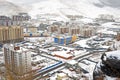 View of Ulaanbaatar from the height of the memorial complex on the outskirts of the city Royalty Free Stock Photo